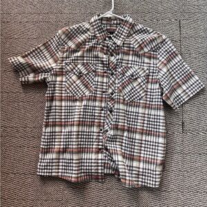 Patagonia men’s plaid button-up short sleeve shirt size medium